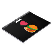 Carnet J'adore Burger Cheeseburger Manger Malsain (Côté gauche)