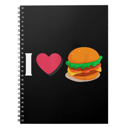 Carnet J'adore Burger Cheeseburger Manger Malsain (Devant)