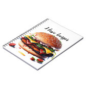 Carnet J'adore le hamburger (Côté gauche)