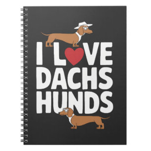 Carnet J'adore les dachshunds Graphique amusant pour les