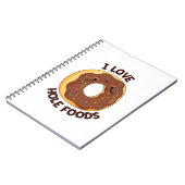 Carnet J'adore les trous de nourriture Blague de beignet  (Côté gauche)