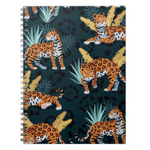 Carnet Jaguar Palms sans couture Motif Vintage