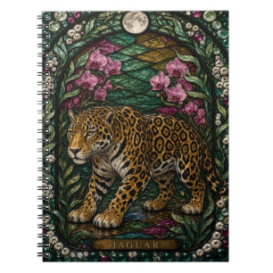 Carnet Jaguar Rainforest Rivière Illumina Verre Dévitrail