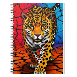 Carnet Jaguar sur fond de terre fissurée