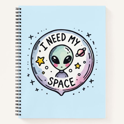 Carnet J'ai Besoin De Mon Espace Alien Mignon (Devant)