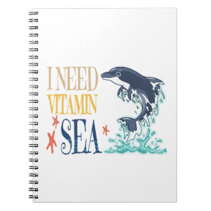 Carnet J'ai besoin d'océan vitaminé Orque dauphin drôle d