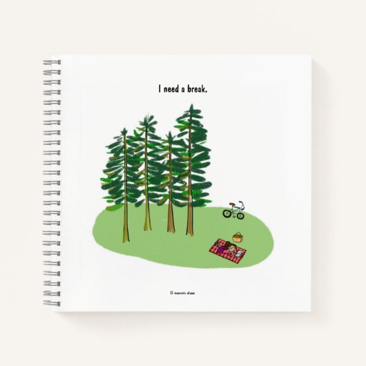 Carnet J'ai besoin d'un carré de note de pause (Devant)