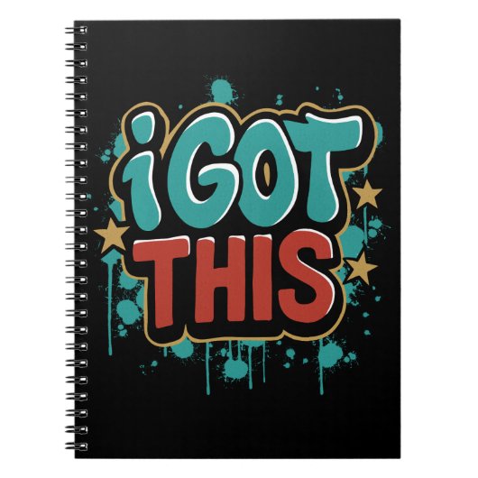 Carnet J'AI ÇA Typographie Motivationnelle de Style Graff (Devant)