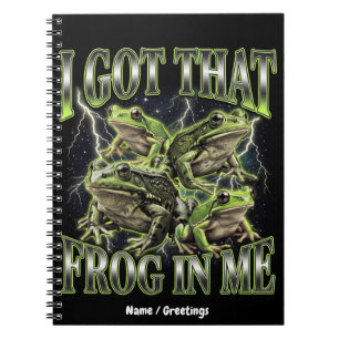 Carnet J'ai Cette Grenouille En Moi Rétro 90s Bootleg Mem