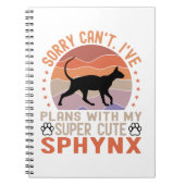 Carnet J'ai des plans avec mon chat Sphynx (Devant)