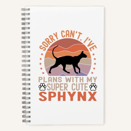 Carnet J'ai des plans avec mon chat Sphynx (Recto)