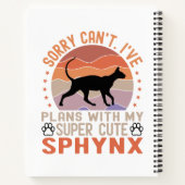 Carnet J'ai des plans avec mon chat Sphynx (Dos)