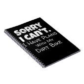 Carnet J'Ai Des Plans Avec Mon Dirt Vélo Cadeau (Côté Droit)