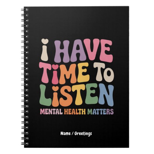 Carnet J'ai le temps d'écouter la sensibilisation à la sa (Devant)