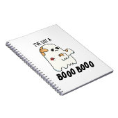 Carnet J'ai un bisou funny Halloween fantôme jeu de mots (Côté Droit)