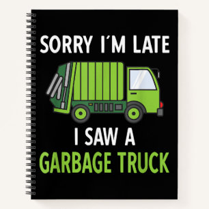 Carnet J'ai vu des ordures de camion costume de recyclage