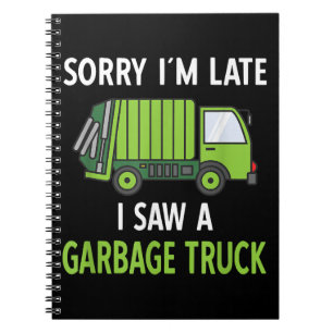 Carnet J'ai vu des ordures de camion costume de recyclage
