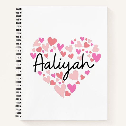 Carnet J'aime Aaliyah (Devant)