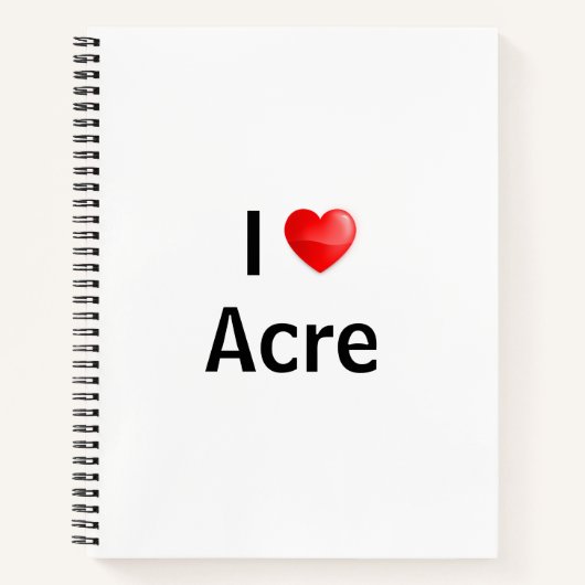 Carnet J'aime Acre (Devant)