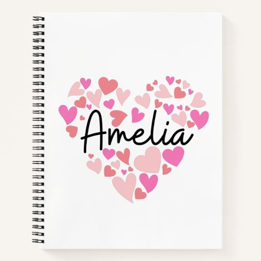 Carnet J'aime Amelia (Devant)