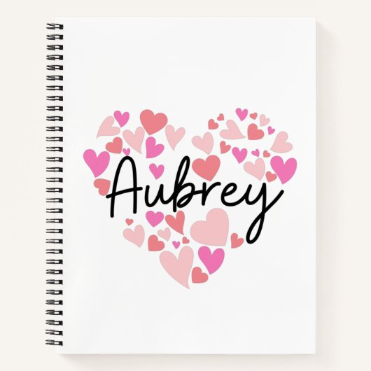 Carnet J'aime Aubrey (Devant)