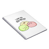 Carnet J'aime beaucoup Mochi Blague de nourriture drôle (Côté Droit)