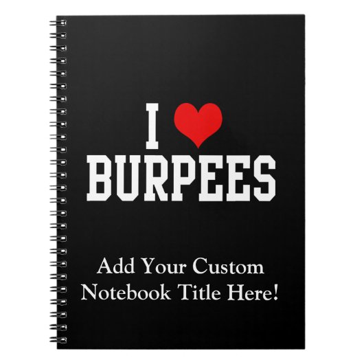 Carnet J'aime Burpees, forme physique (Devant)