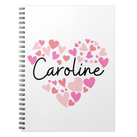 Carnet J'aime Caroline (Devant)