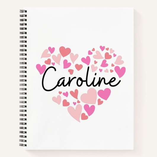 Carnet J'aime Caroline (Devant)