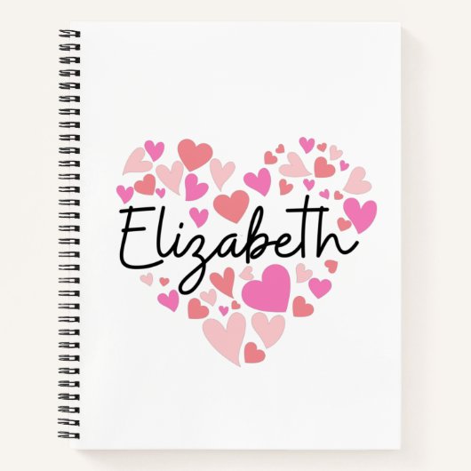 Carnet J'aime Elizabeth (Devant)