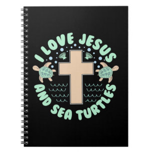 Carnet J'aime Jésus & Tortues de mer Foi chrétienne Croix