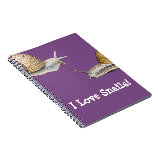 Carnet J'aime la conception d'escargot d'escargots (Côté Droit)