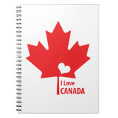Carnet J'aime la feuille d'érable du Canada (Devant)
