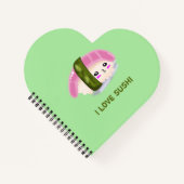 Carnet J'Aime La Nourriture Drôle Du Sushi (Devant)