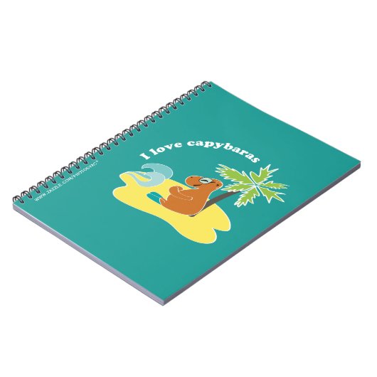 Carnet J'aime l'art de plage tropical des capybaras (Côté gauche)