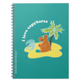Carnet J'aime l'art de plage tropical des capybaras (Devant)
