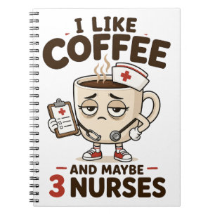 Carnet J'aime le café et peut-être 3 infirmières drôles d