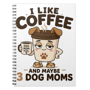 Carnet J'aime le café et peut-être 3 mères de chien Mère