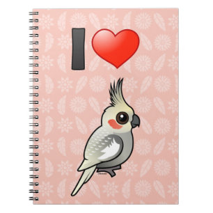 Carnet J'aime les Cockatiels ornés de paillettes