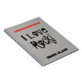 Carnet J'aime les crânes amusants de Rock Nom (Côté Droit)