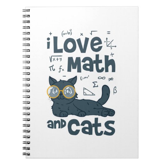 Carnet J'aime les maths et les chats (Devant)