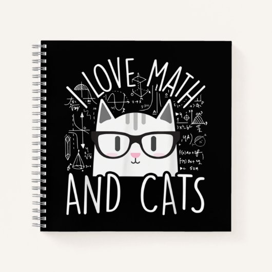 Carnet J'Aime Les Maths Et Les Chats Cute Kitty Chat (Devant)