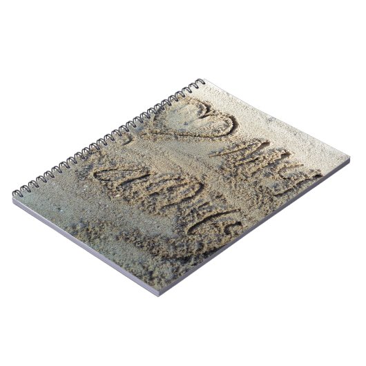 Carnet J'aime ma famille, sable écrire une citation d'amo (Côté gauche)