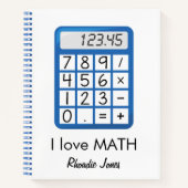 Carnet J'aime Math bleu et blanc (Devant)