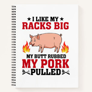 Carnet J'aime Mes Râteliers Gros BBQ, Citation Porc Fessi