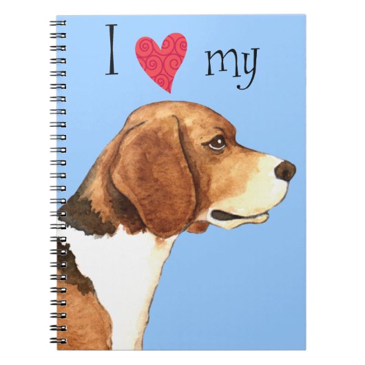 Carnet J'aime mon Beagle (Devant)