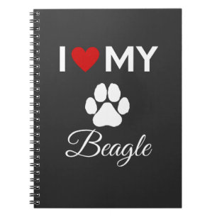 Carnet J'aime mon chien Beagle texte personnalisé