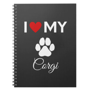 Carnet J'aime mon chien Corgi texte personnalisé