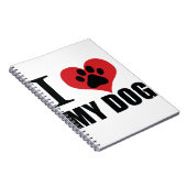 Carnet J'aime mon chien jeter l'oreiller (Côté Droit)