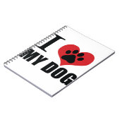 Carnet J'aime mon chien jeter l'oreiller (Côté gauche)